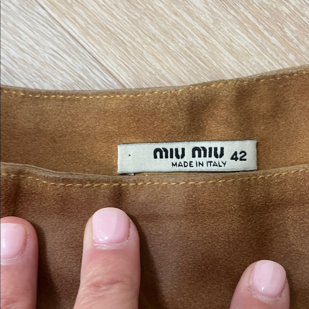 Miu Miu Tan Suede Fashion Piece